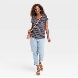 Under Belly Boyfriend Maternity Jeans - Ingrid & Isabel Light Wash